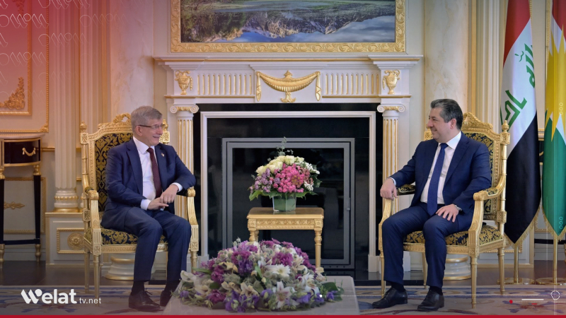 Mesrûr Barzanî û Ehmed Dawdoglû tekeziyê li ser bihêzkirina peywendiyan dikin